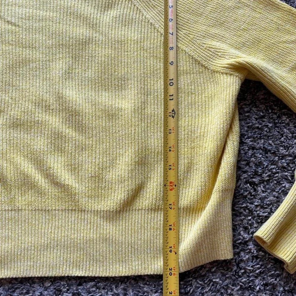Free People Yellow Cropped Mock Neck Dolman Raglan Sleeve Sweater Womens Size S